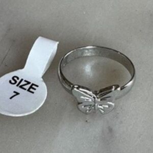 Silver Plated Butterfly Ring Size 7